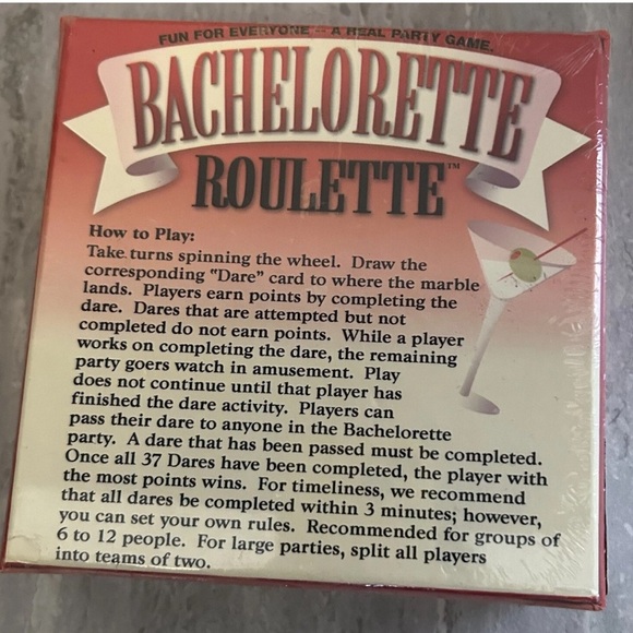 New Bachelorette Roulette Party Game - Red and Black - Picture 2 of 3